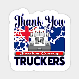 TRUCKERS FOR FREEDOM - THANK YOU TRUCKERS - AUSTRALIAN FLAG - CANBERRA BLK LETTERS GRAPHIC Magnet