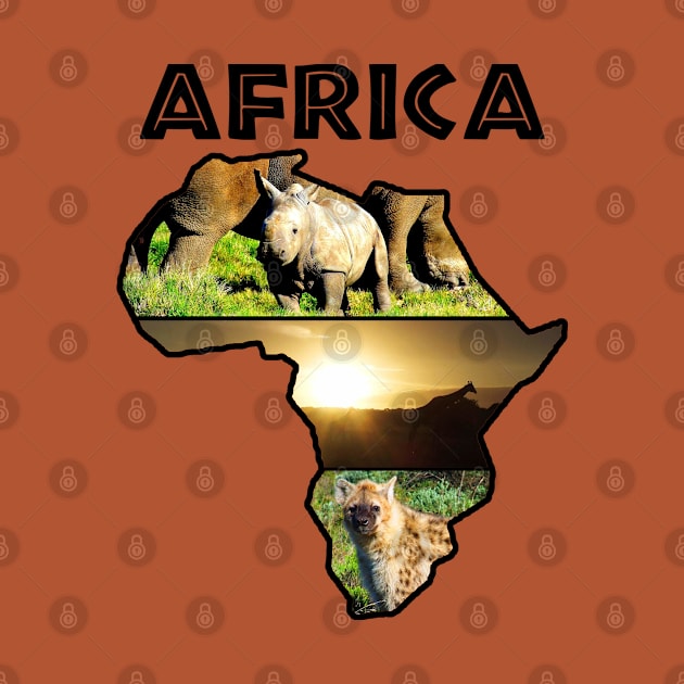 Africa Wildlife Continent Collage by PathblazerStudios