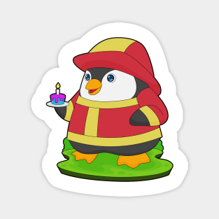 Penguin Firefighter Birthday Fire department Magnet