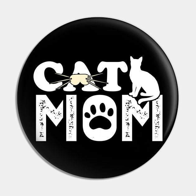 Cat Mom. Cat Lover Pin by Satic