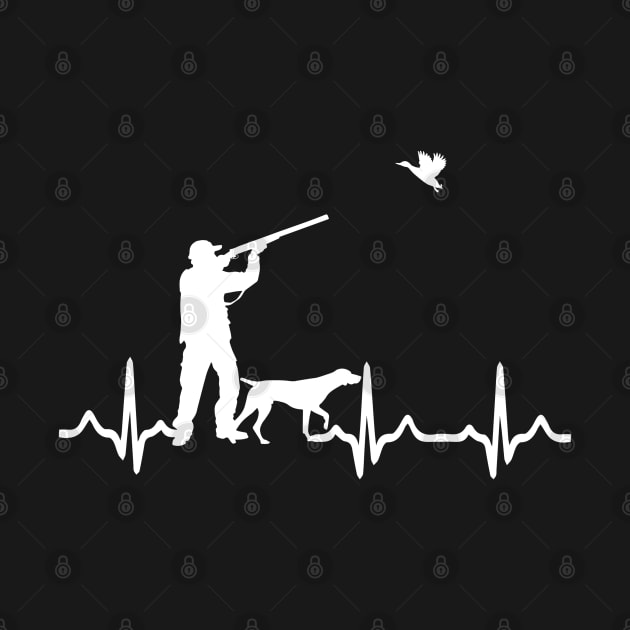 duck hunting heartbeat gift shirt by Upswipe.de