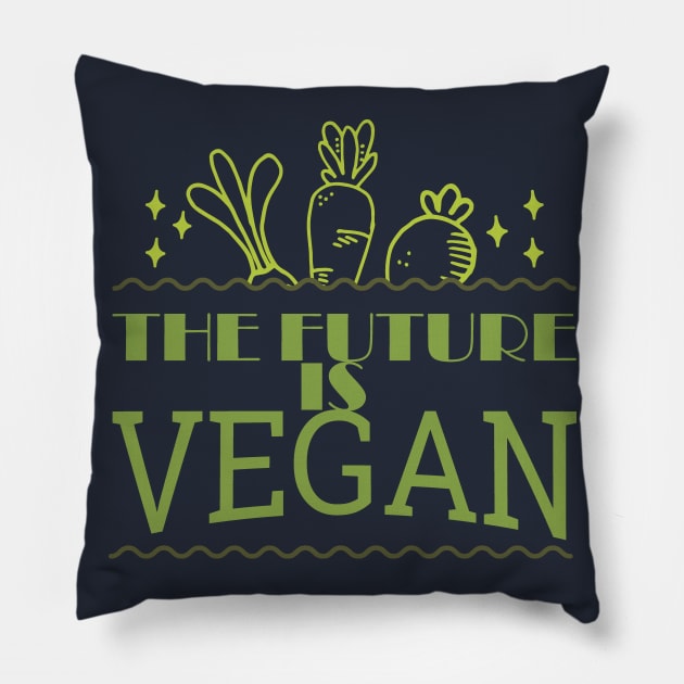 The Future Is Vegan Pillow by Gvsarts