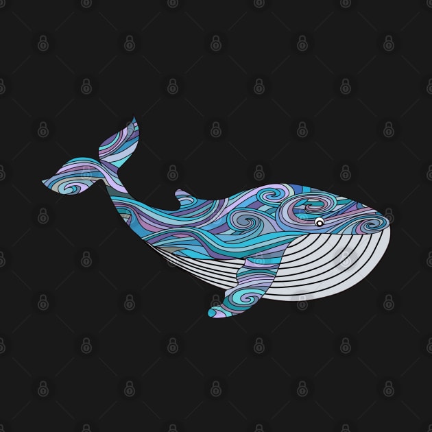 Whale Retro Groovy by IndigoLark