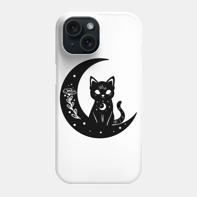 Cat Moon Phone Case by LaainStudios