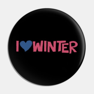 I Heart Winter Illustrated Text with a heart Pin