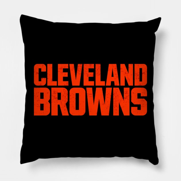 RETRO CLEVELAND BROWNS Pillow by MufaArtsDesigns