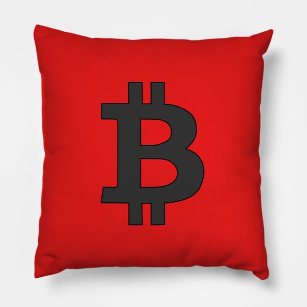 bitcoin red Pillow by persa