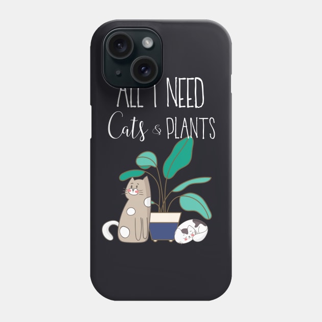 Cats and Plants Phone Case by MedleyDesigns67