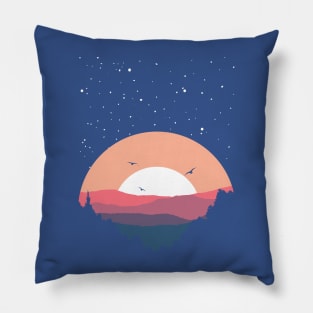 Forest Mountain Sunrise Pillow