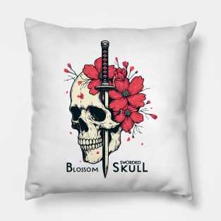 Sworded Blossom Skull Pillow