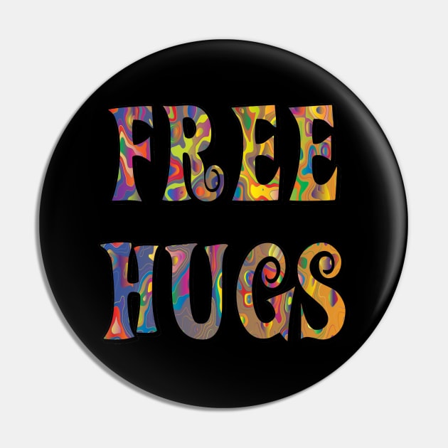 Trippy Hippie Free Hugs Pin by imphavok