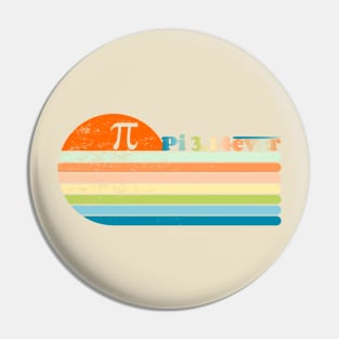 Pi Surfer Rainbow Sunset 3.14 Forever Pin