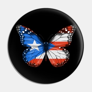 Puerto Rican Flag  Butterfly - Gift for Puerto Rican From Puerto Rico Pin