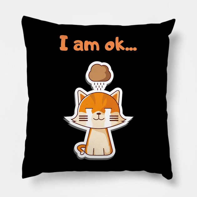 Bad Luck Kitty Pillow by NickDsigns