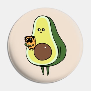 Avocado with Pug Pin