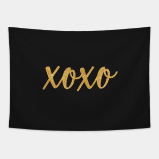 XOXO, hugs and kisses, gold glitter Tapestry