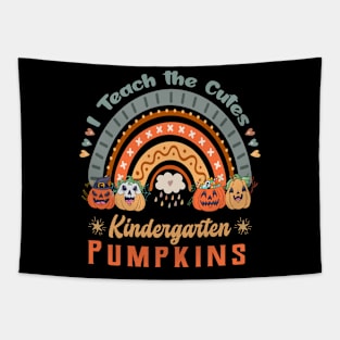 I Teach the Cutest Kindergarten Pumpkins Halloween Teacher Tapestry