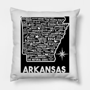 Arkansas Map Pillow