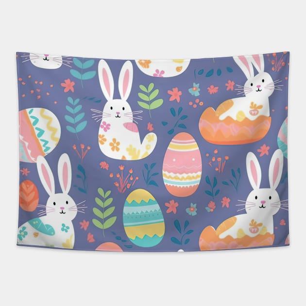 Colorful easter egg hunt pattern Tapestry by etherElric