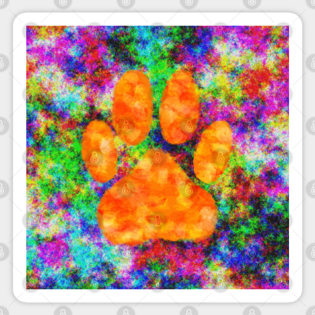 Watercolor Dog Paw Print Dog Paw Art Sticker Teepublic