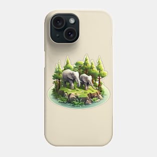 Elephants Graphic Illustration Phone Case