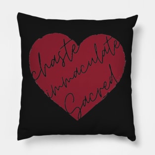 3 Hearts - Joseph, Mary, Jesus (Red) Pillow