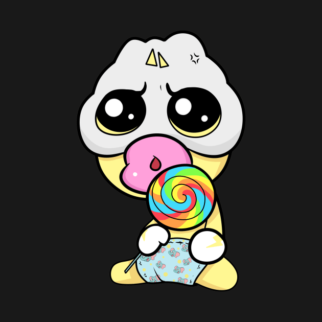 Cute Slluks character is ready for his rainbow candy illustration by slluks_shop