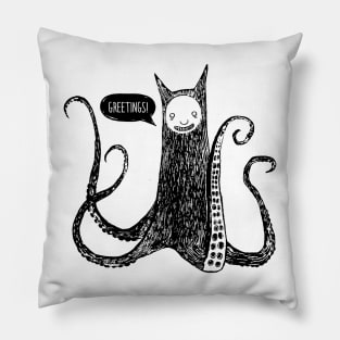 Greetings from the kraken cat Pillow