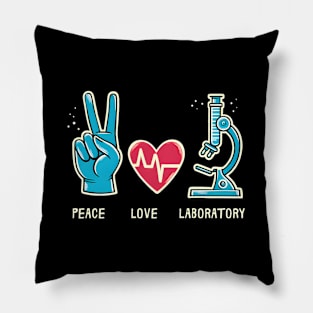 Peace Love Laboratory Chemistry Science Professors Pillow