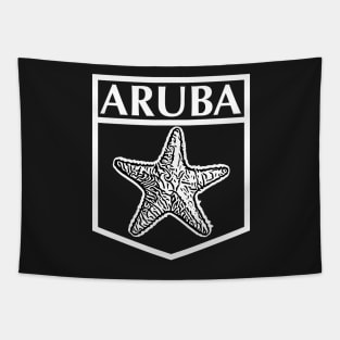 Aruba Island Design, with white lettering Tapestry