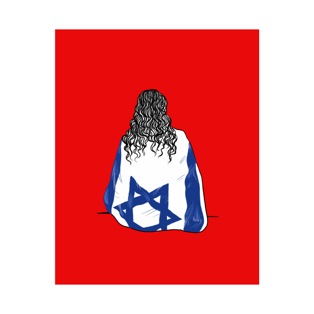 Girl wrapped in israeli flag by argiropulo