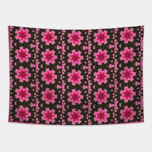 Pink Flowers Columns Pattern Tapestry