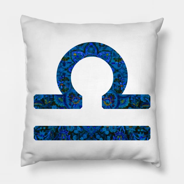 Libra Paisley Zodiac Sign Pillow by aterkaderk