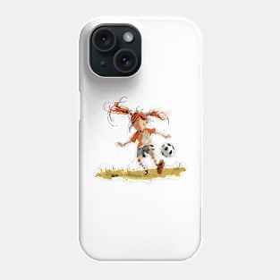 Little Girl Playing Soccer Phone Case