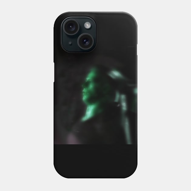 Portrait, digital collage and special processing. Man looking somewhere. He's strong. Green, white some glow. Phone Case by 234TeeUser234