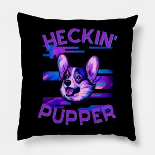 Trippy Heckin' Pupper Corgi Pillow