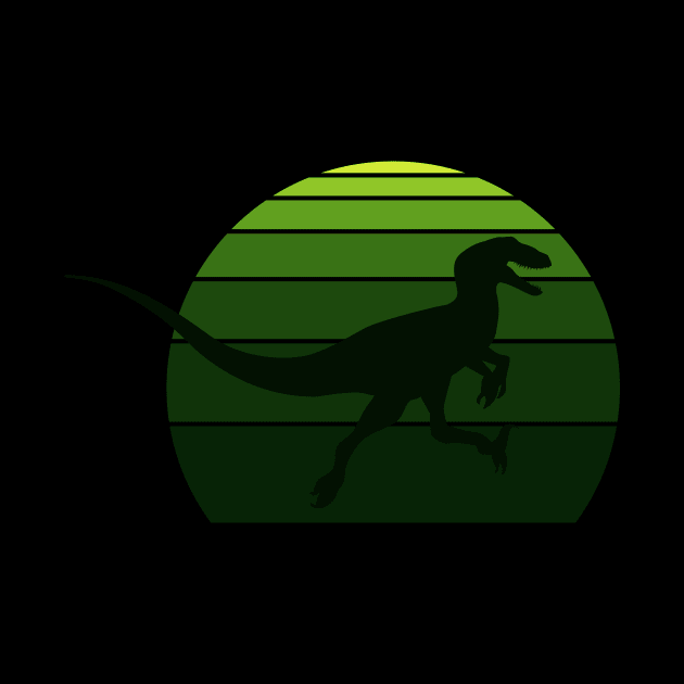 Raptor Retro 80's Design Green The Isle by FalconArt