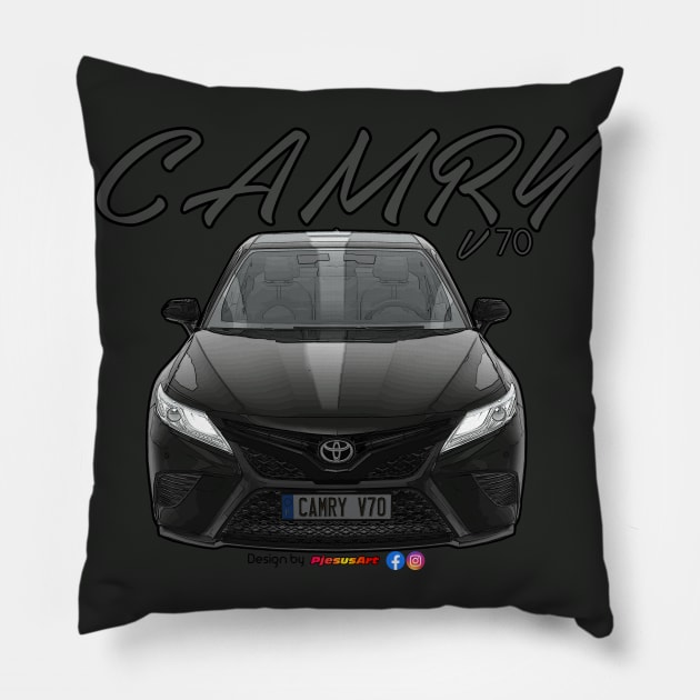 Toyota Camry V70 Black Pillow by PjesusArt