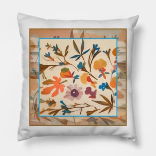 Pressed Flowers and Leaves Pillow