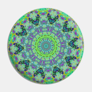 Greener shamanic psychedelic kaleidoscope Pin