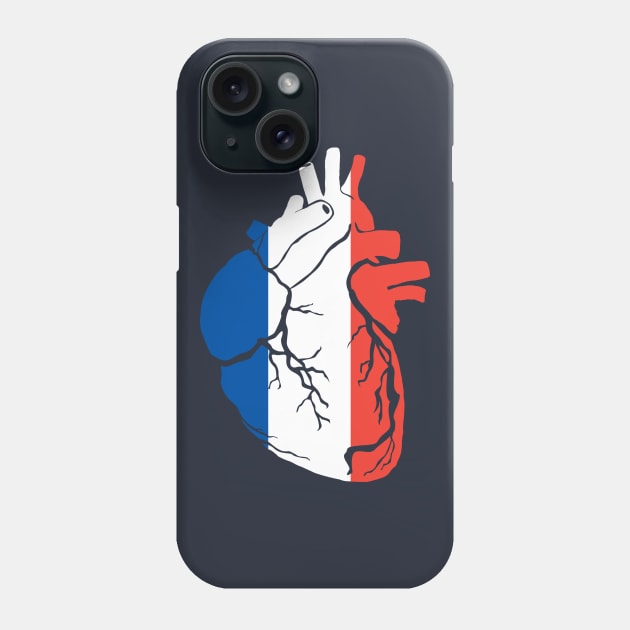 Anatomical heart design, French flag Phone Case by Bun Art Store