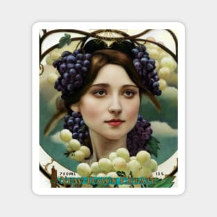 Art nouveau wine bottle label Magnet