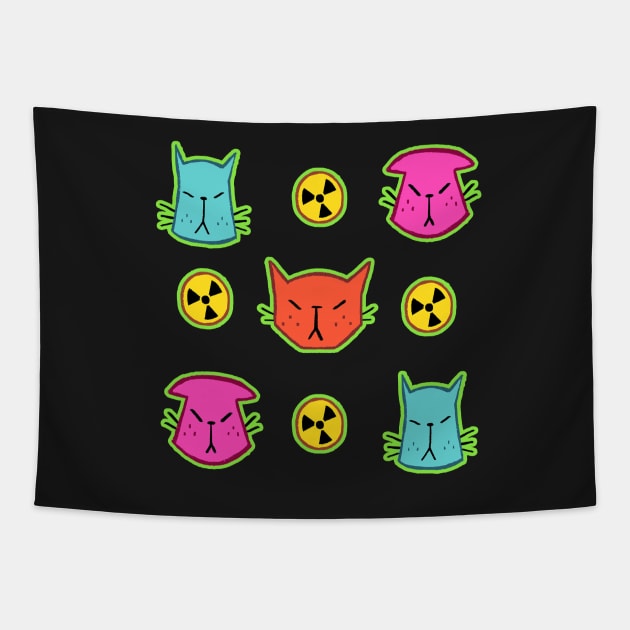 NUCLEAR CATS Tapestry by doodledate