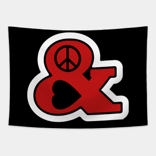 Peace and Love Symbol Sign Tapestry