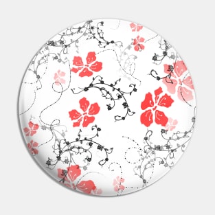 Red floral swirls Pin