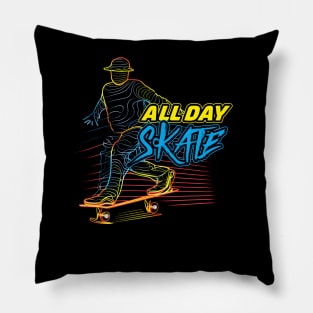 Skateboard Art Design motivational and inspirational quotes Pillow