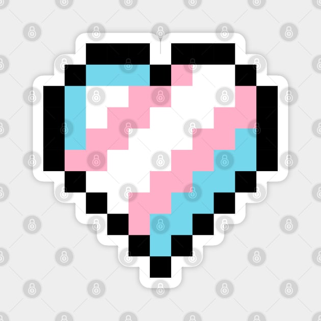 Transgender Pride Pixel Heart Magnet by mockingjaeart