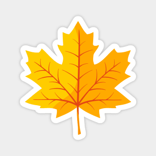 Yellow Autumn Maple Leaf Magnet