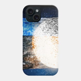 The Blue Digital Moon Phone Case