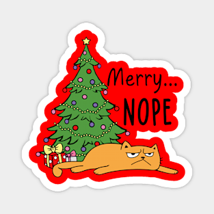 Merry Nope - Angry Cat Magnet